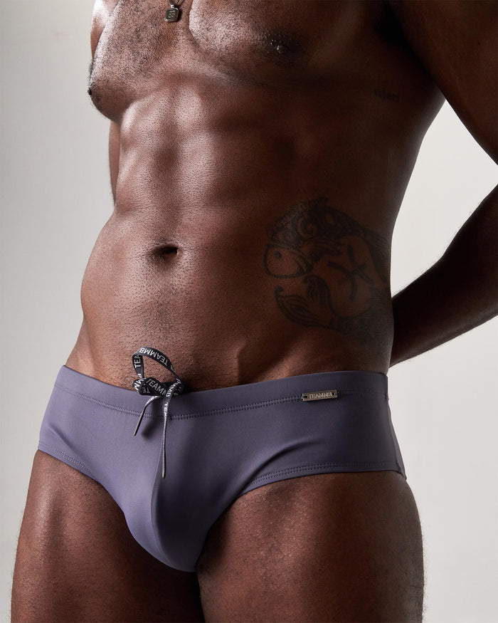 Statement Wide Swim Brief - Gunmetal