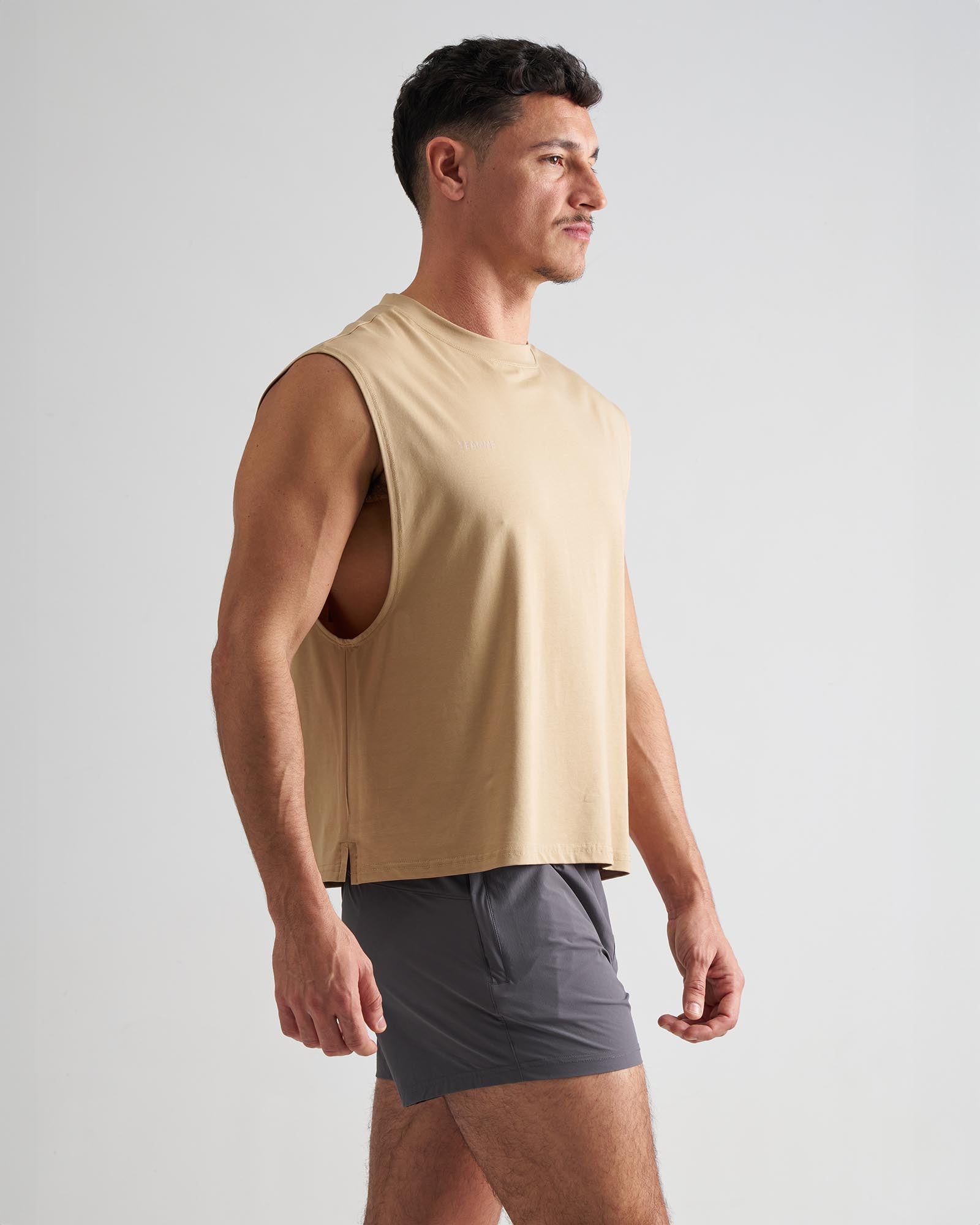 Strike Box Muscle Tank - Tan
