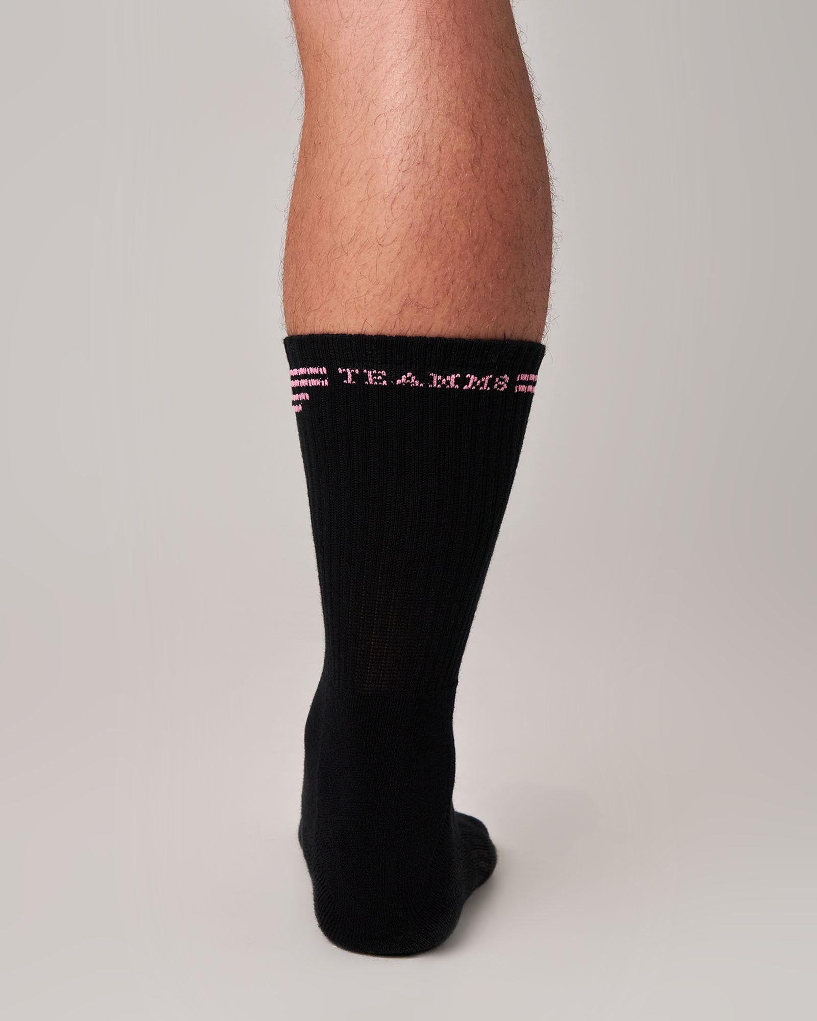 Classic Crew Socks - Black|Pink