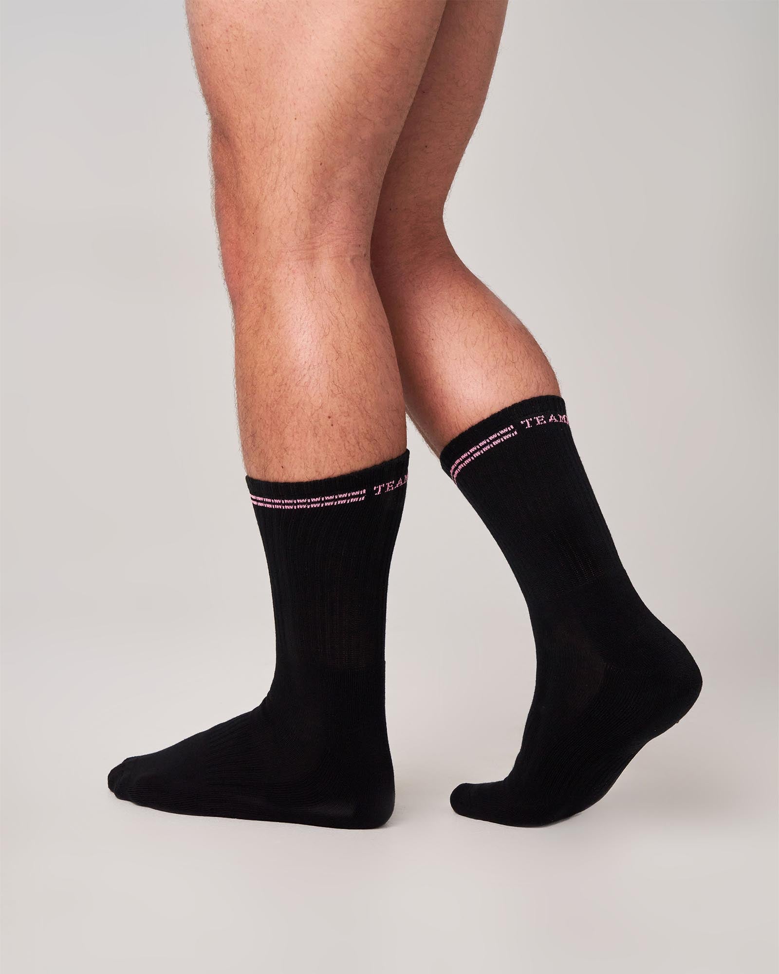 Classic Crew Socks - Black|Pink