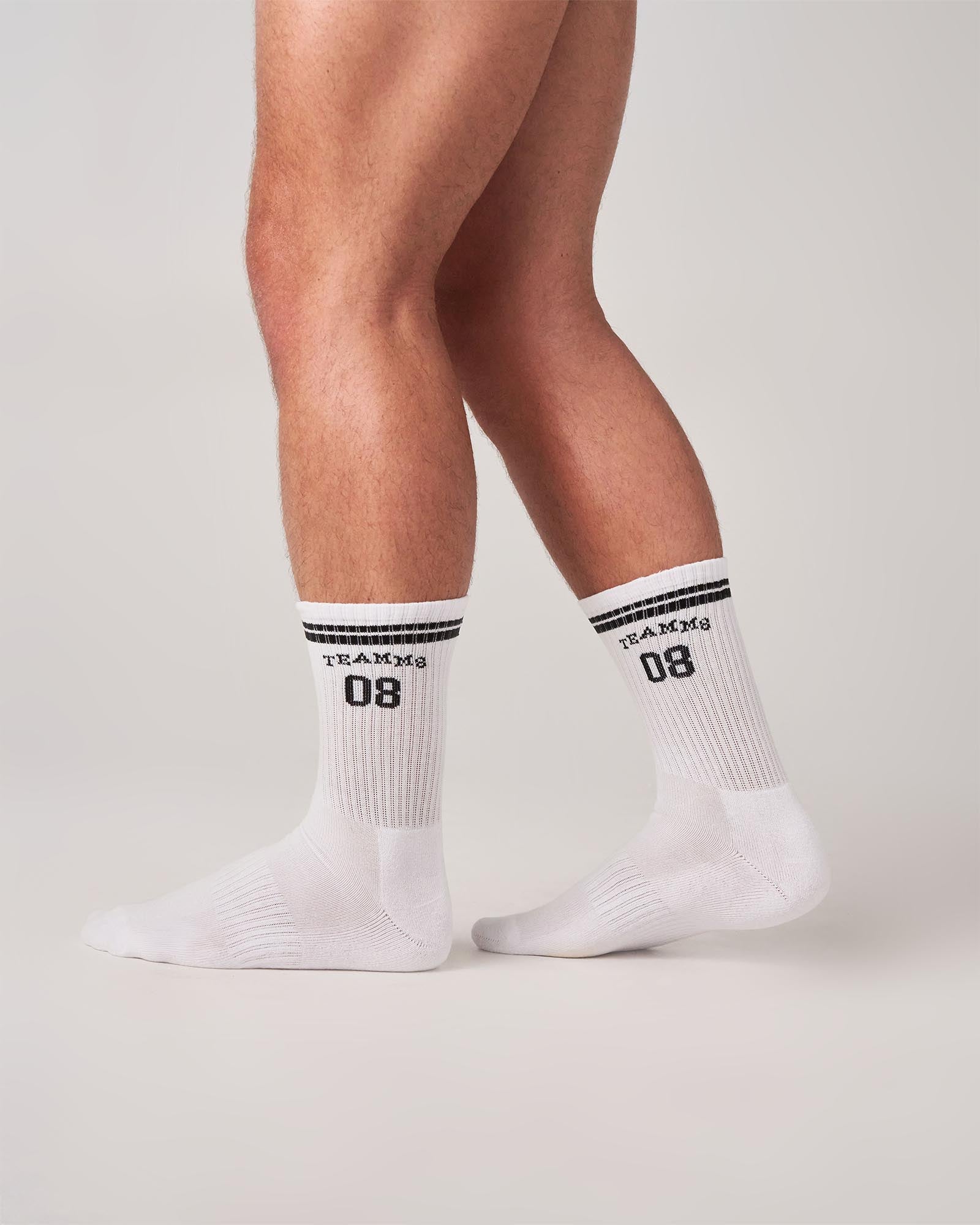 Est. 08 Crew Socks - White|Black