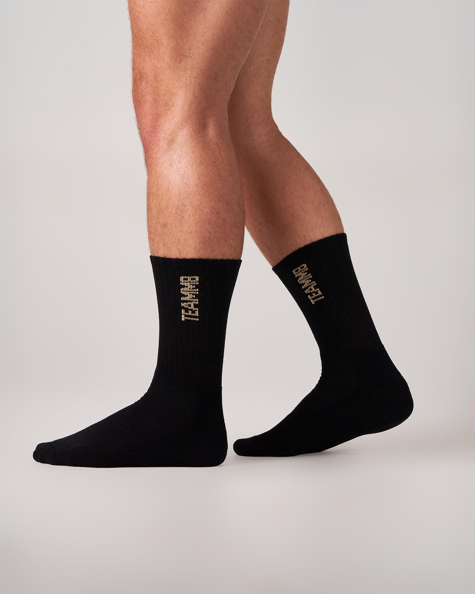 TEAMM8 Crew Socks - Black|Tan