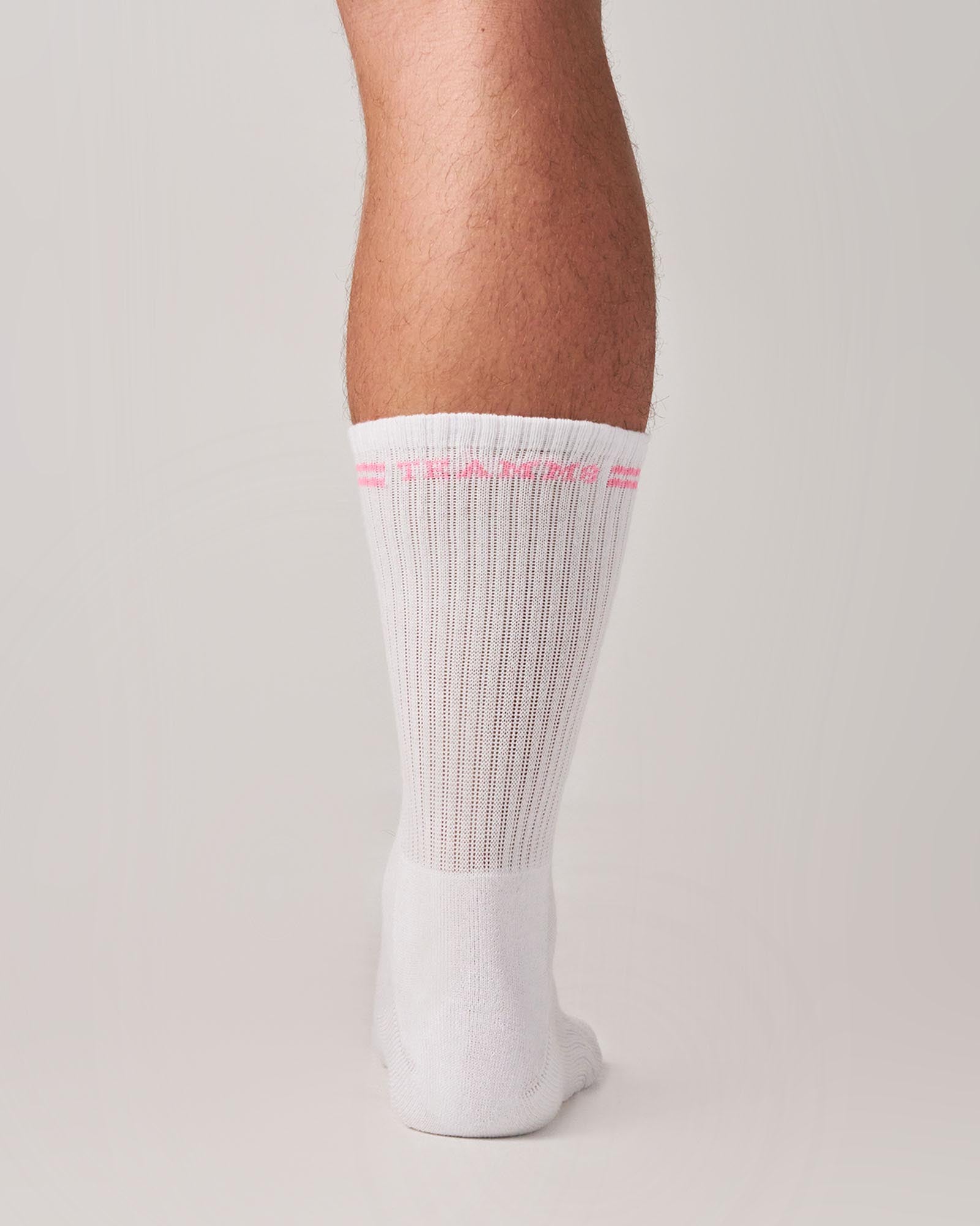 Classic Crew Socks - White|Pink