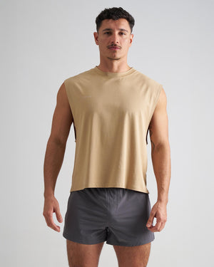 Strike Box Muscle Tank - Tan