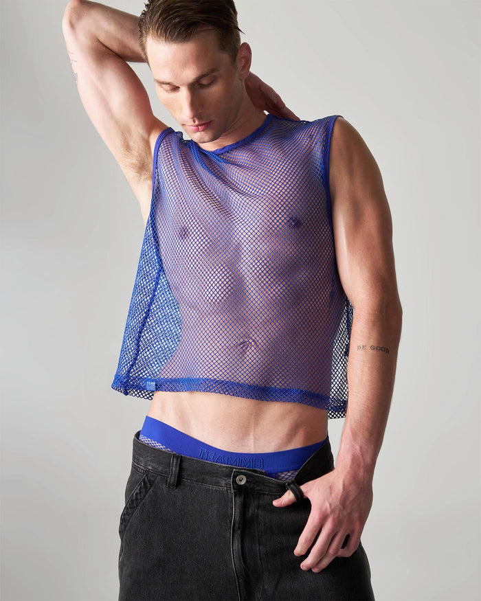 Edge Net Muscle Tank - Ultramarine