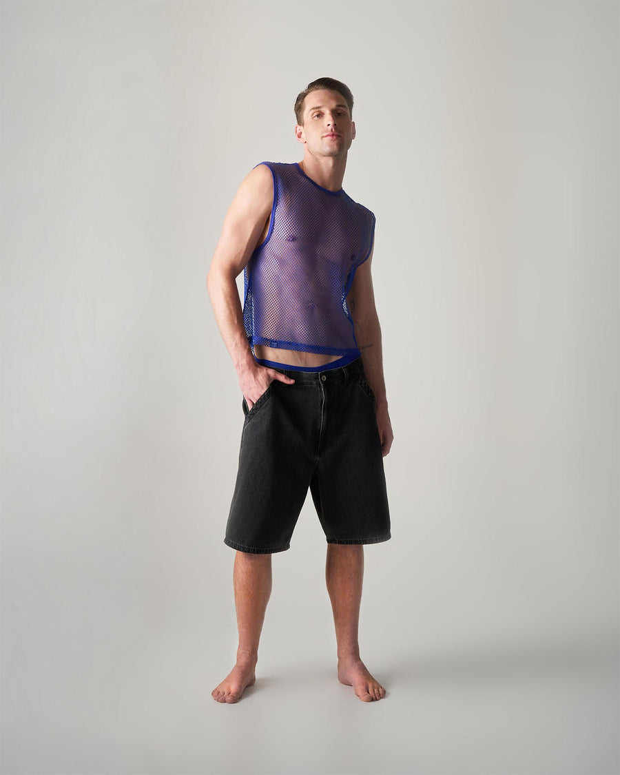 Edge Net Muscle Tank - Ultramarine